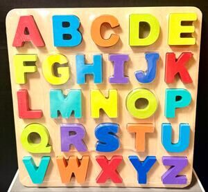 Spark. Create. Imagine. 3-D Wood Alphabet Puzzle Set, a 26-piece chunky wooden